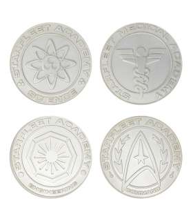 Star Trek Pack de 4 Medallóns Starfleet Division Limited Edition (bañado en plata)