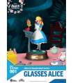 Alicia en el País de las Maravillas Estatua PVC Mini Diorama Stage glasses Alice 10 cm